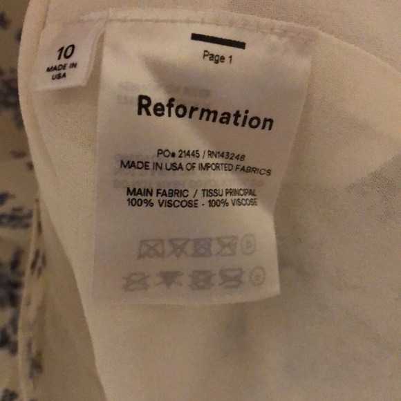 Reformation Size 10 Ivory & Blue Dress - Picture 6 of 6